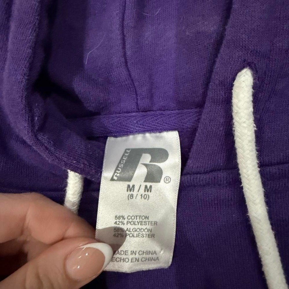 Russell Athletic purple East Carolina University hoodie Size M - Picture 3 of 3